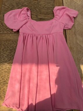 Altar'd State Pink Puff Sleeve Mini Dress